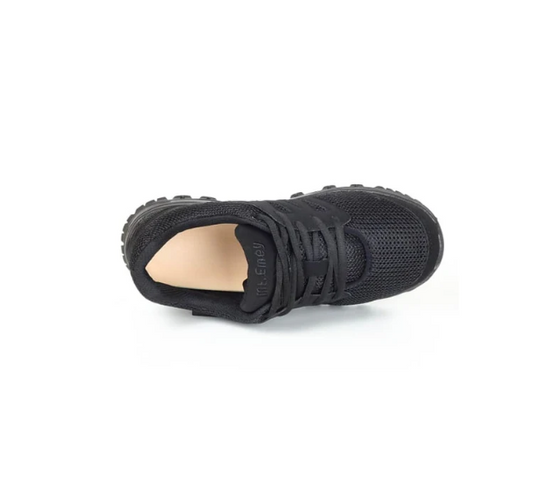 Mt. Emey 9306 Black -Women's Mesh Walking Shoes Black Lace