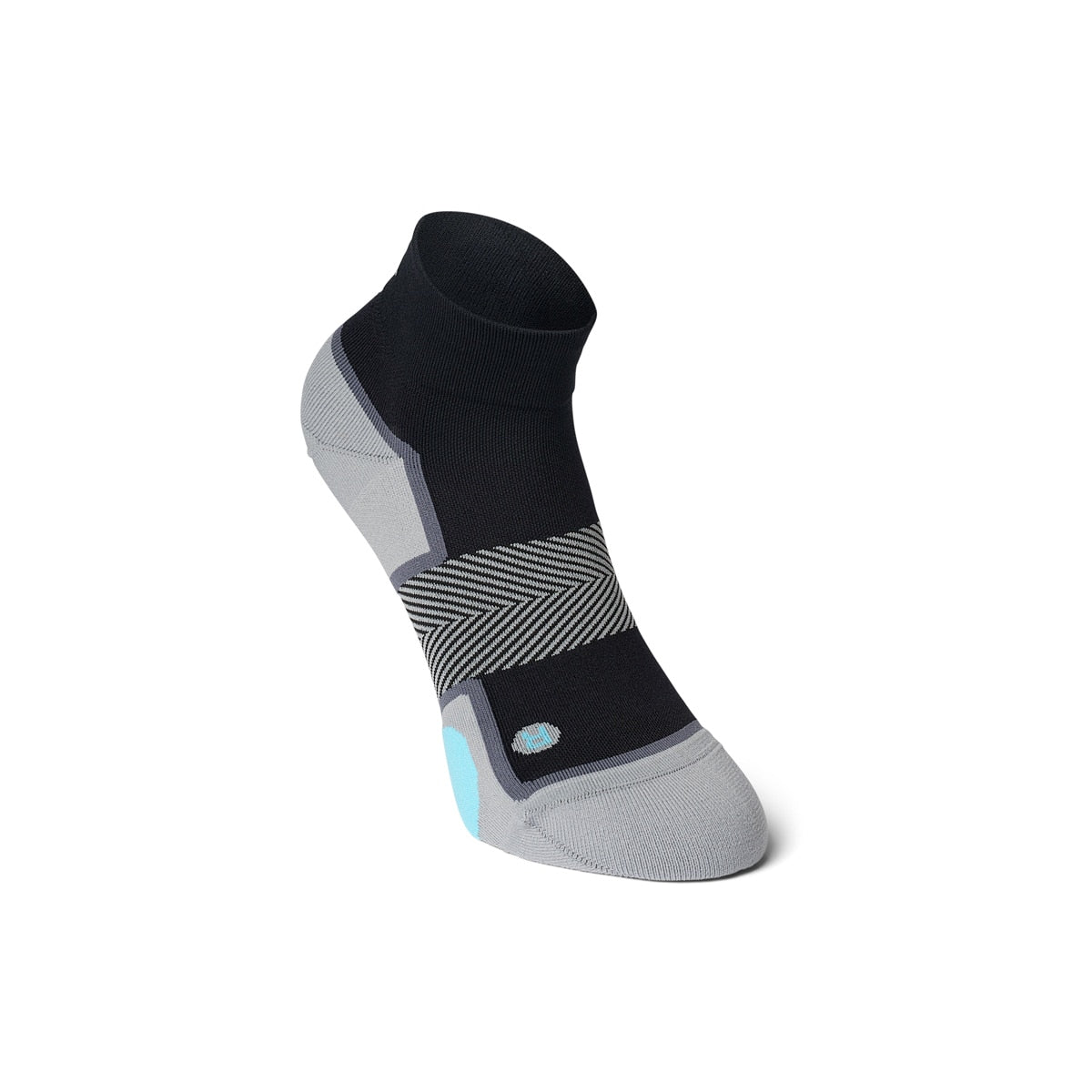 Anodyne No. 8 quarter-length diabetic socks in black — supplier photo 1