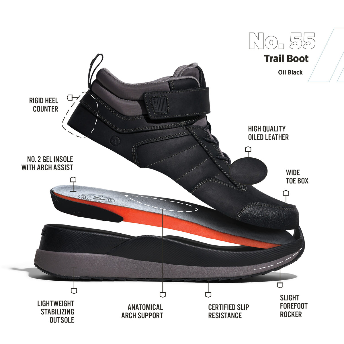 Anodyne No. 55 Women's Trail Ascent (Gen 2) – Oil Black, view 2