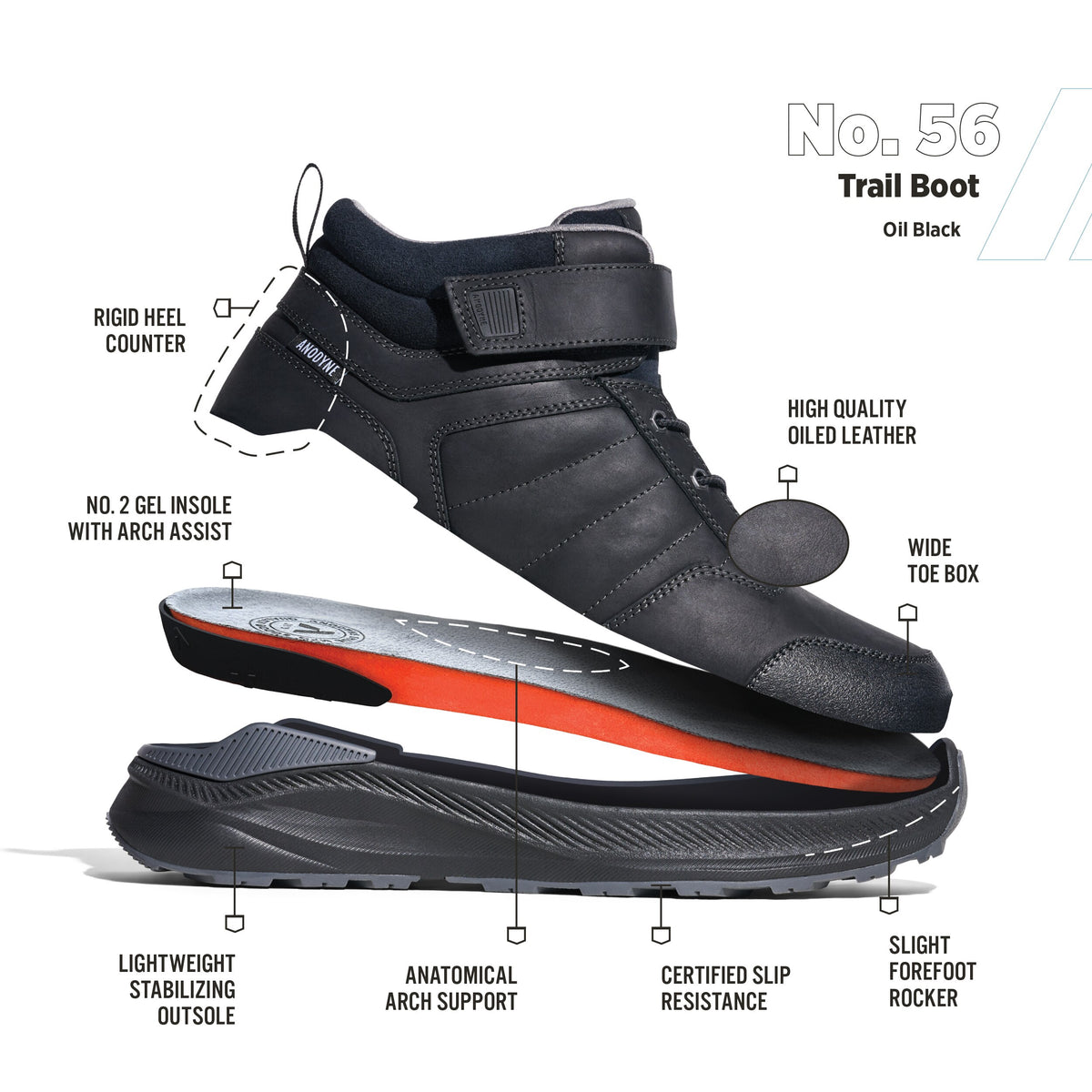 Anodyne No. 56 Men's Trail Ascent (Gen 2) – Oil Black, view 2