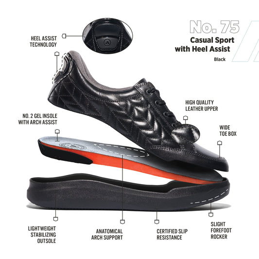 Anodyne No. 75 Women's Casual Sport Hands Free – Black, view 2
