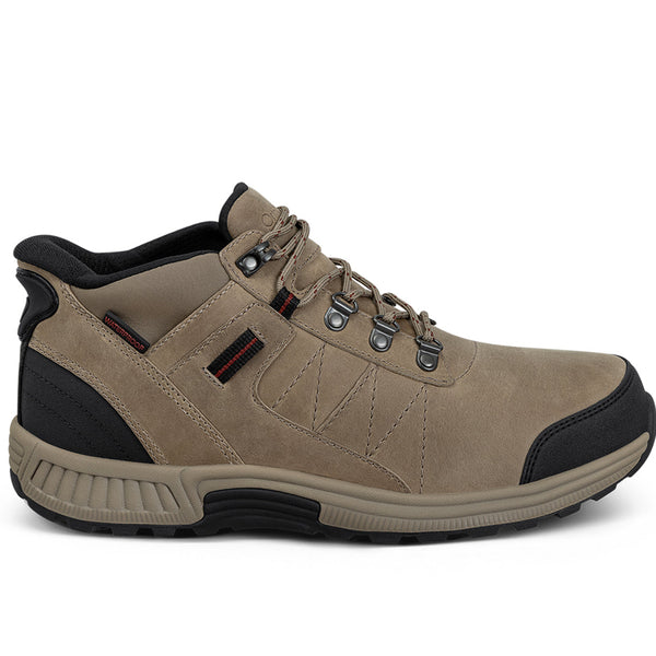 Orthofeet Dalton Hands-Free Waterproof - Taupe/Red – main view