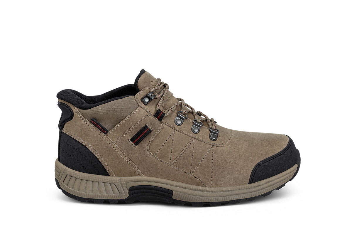 Orthofeet Dalton Hands-Free Waterproof - Taupe/Red – main view