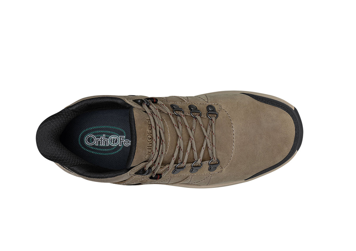 Orthofeet Dalton Hands-Free Waterproof - Taupe/Red – detail view