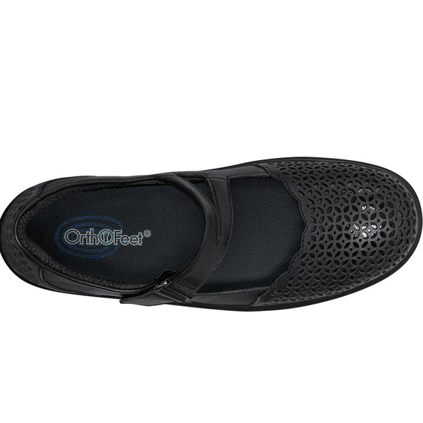 Orthofeet Julie - Black/Black – detail view