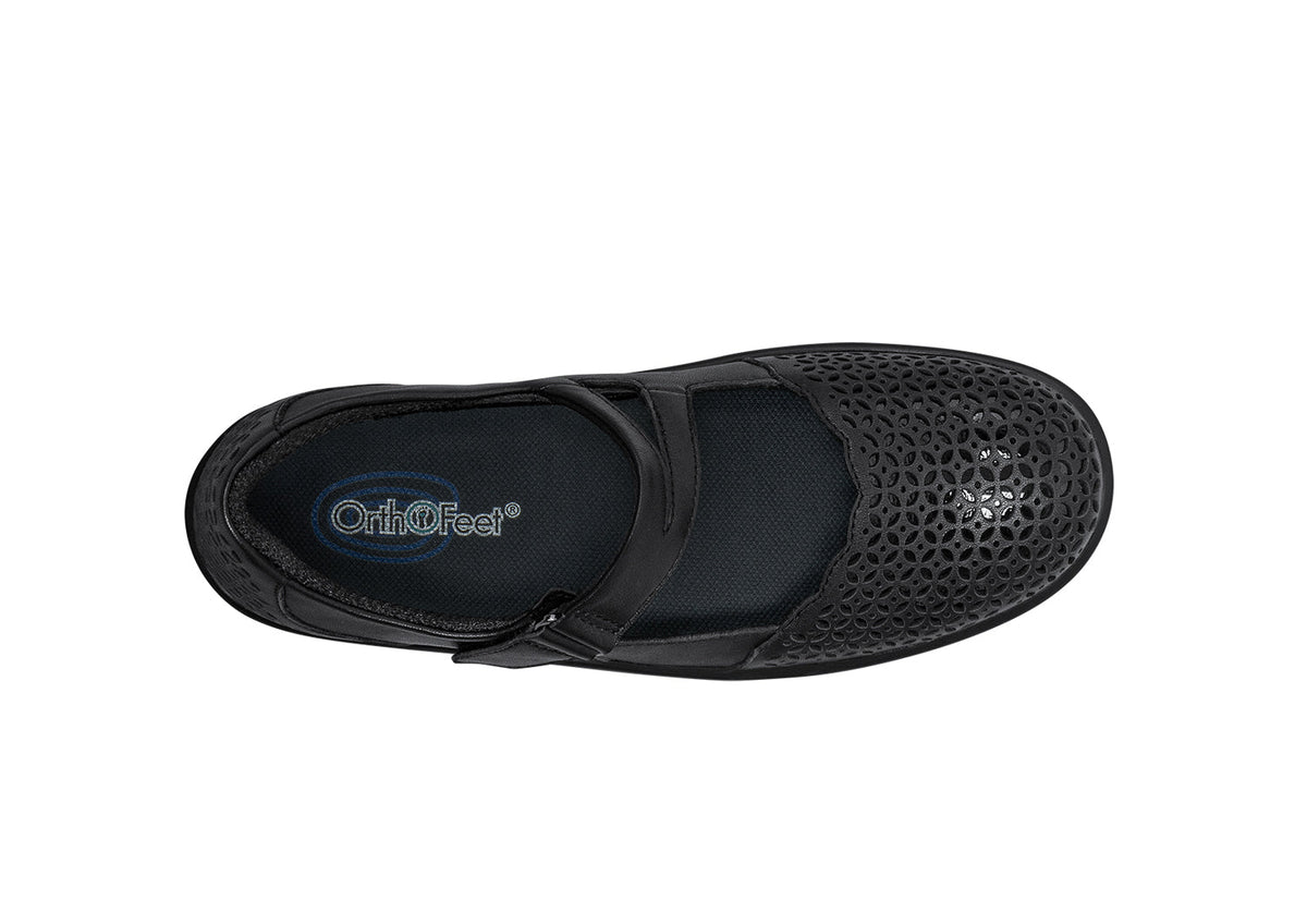 Orthofeet Julie - Black/Black – detail view
